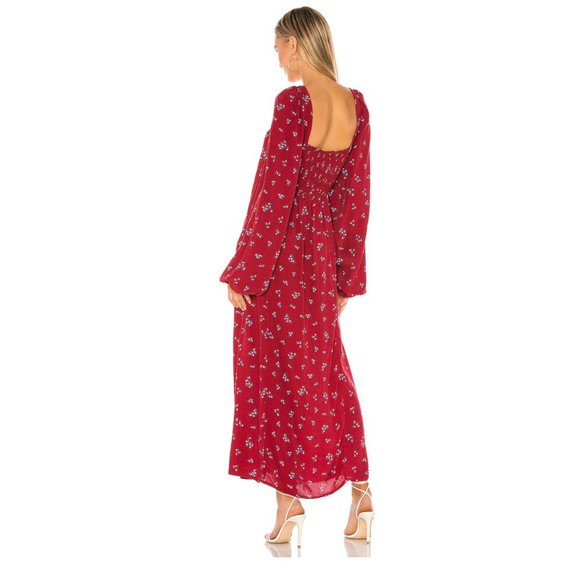 NWT FREE PEOPLE Iris Midi Dress in Wine - Picture 4 of 6
